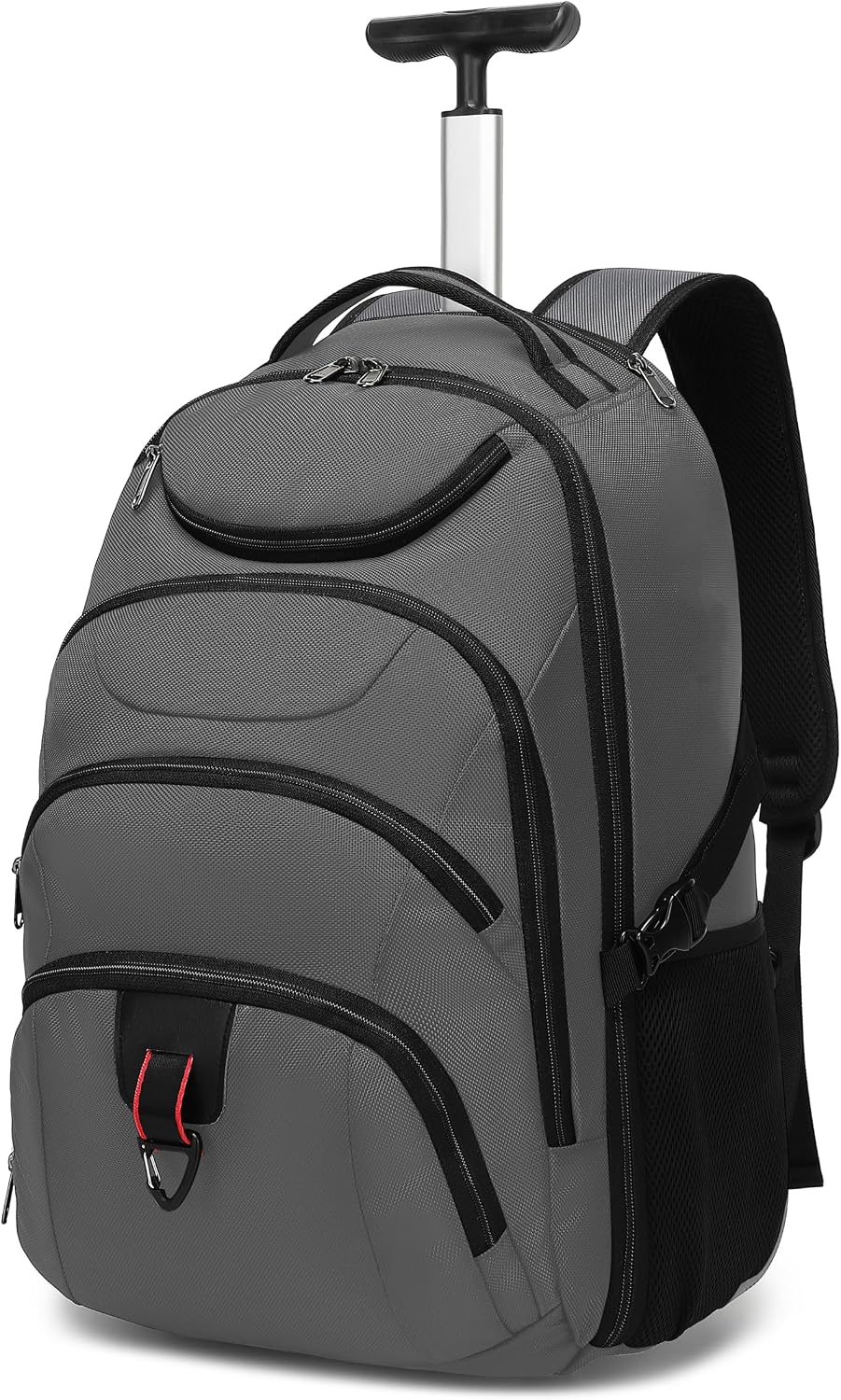 Rolling Backpack for Women, 17.3 Inch Wheeled Laptop Backpack,Large Travel Carry-On Bag for Teachers College Students, USB Charging Port Waterproof Business for Airplane Overnight Luggage，Beige