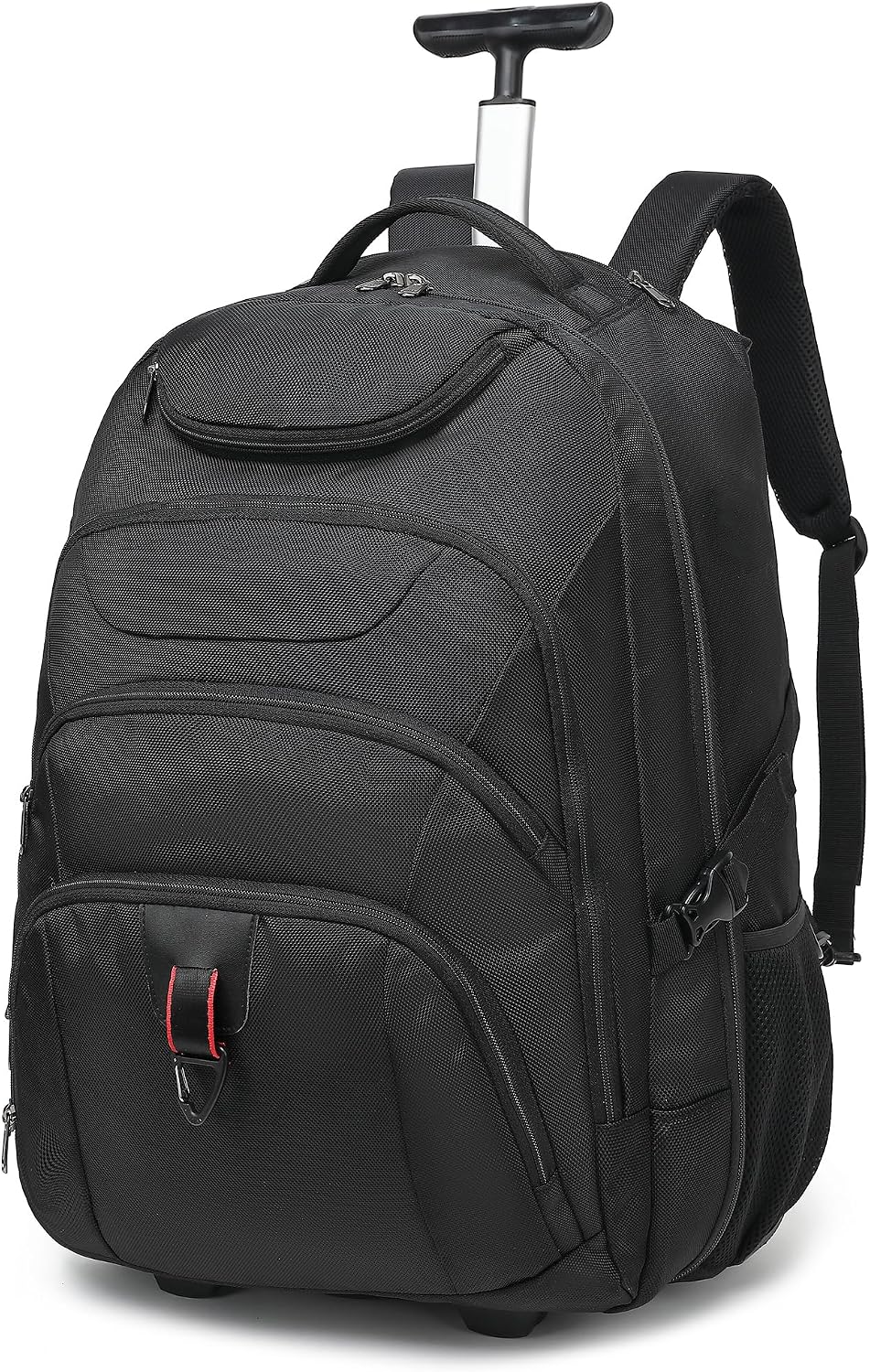Rolling Backpack for Women, 17.3 Inch Wheeled Laptop Backpack,Large Travel Carry-On Bag for Teachers College Students, USB Charging Port Waterproof Business for Airplane Overnight Luggage，Beige