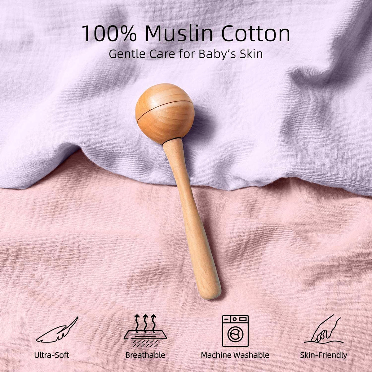 Baby Changing Pad Diaper Changing Pad 2 Pack Soft & Muslin Cover