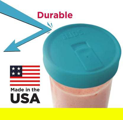 Mason Jar Drink Lid, Wide Mouth, Butter, 2 Pack, BPA-Free USA Made | Fits 3 3/8 in Ball & Kerr openings; spill-resistant for coffee, cold brew & iced tea; reusable, dishwasher-safe