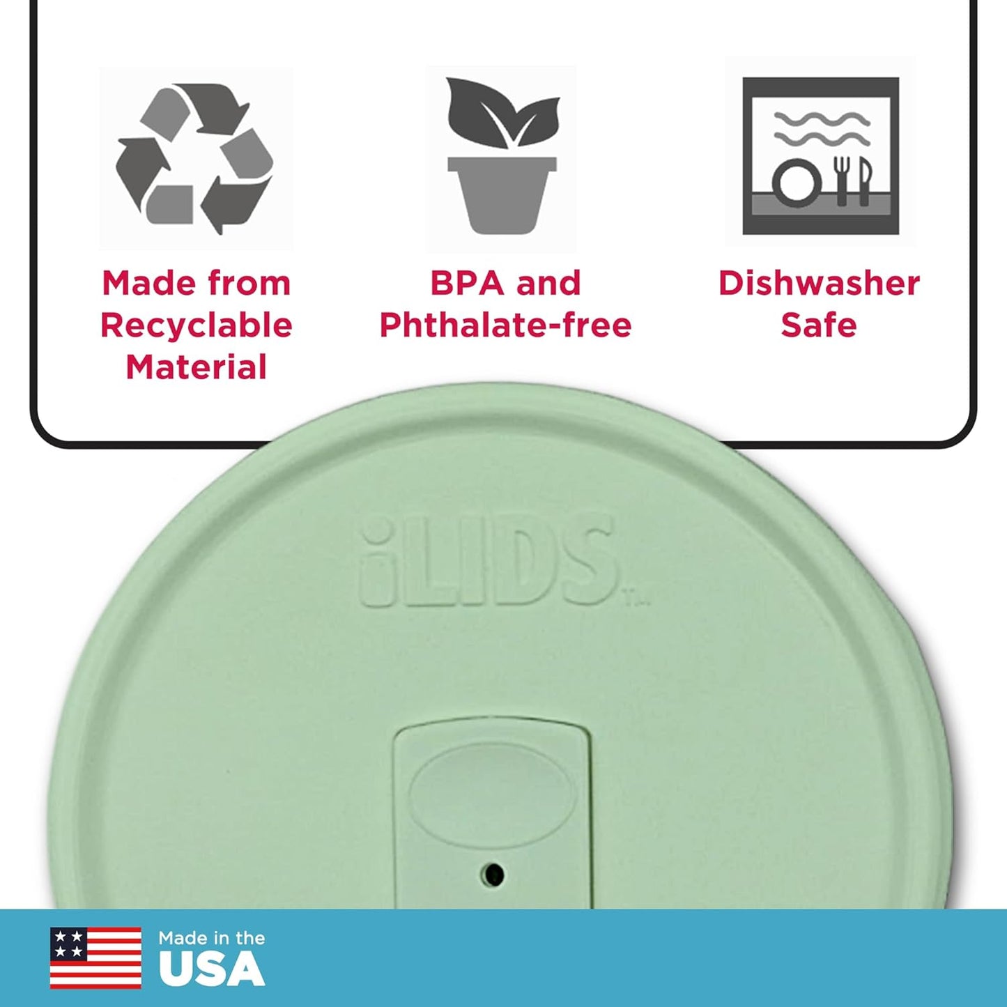 Mason Jar Drink Lid, Wide Mouth, Butter, 2 Pack, BPA-Free USA Made | Fits 3 3/8 in Ball & Kerr openings; spill-resistant for coffee, cold brew & iced tea; reusable, dishwasher-safe