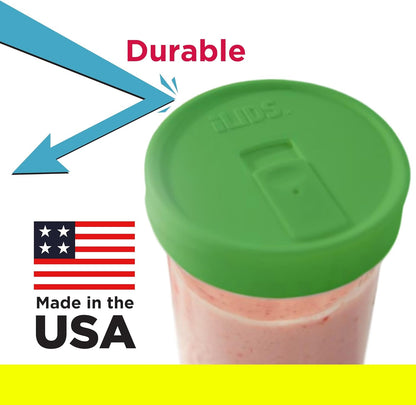 Mason Jar Drink Lid, Wide Mouth, Butter, 2 Pack, BPA-Free USA Made | Fits 3 3/8 in Ball & Kerr openings; spill-resistant for coffee, cold brew & iced tea; reusable, dishwasher-safe