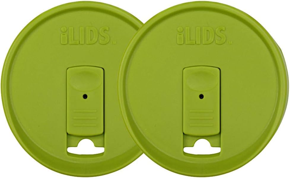 Mason Jar Drink Lid, Wide Mouth, Butter, 2 Pack, BPA-Free USA Made | Fits 3 3/8 in Ball & Kerr openings; spill-resistant for coffee, cold brew & iced tea; reusable, dishwasher-safe