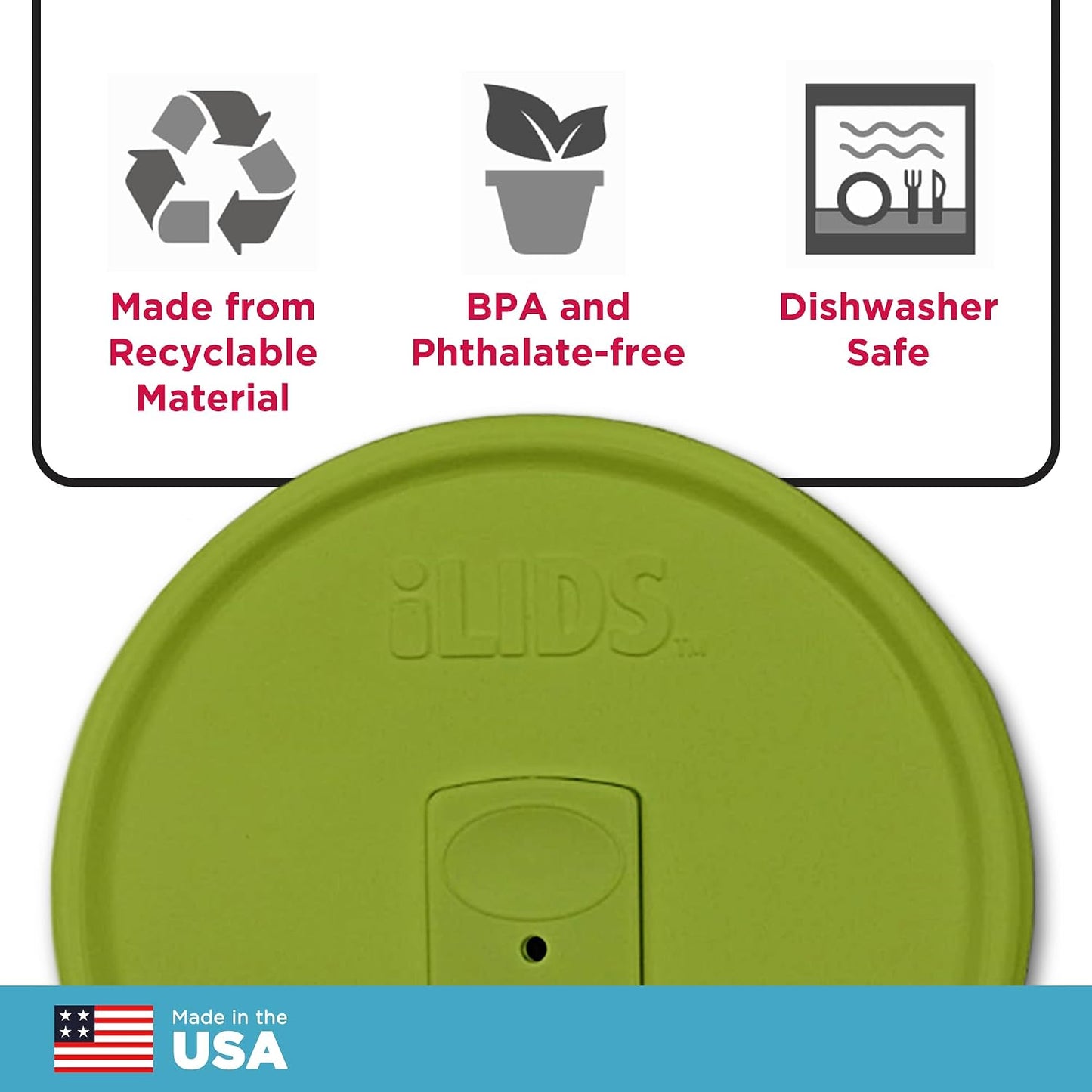 Mason Jar Drink Lid, Wide Mouth, Butter, 2 Pack, BPA-Free USA Made | Fits 3 3/8 in Ball & Kerr openings; spill-resistant for coffee, cold brew & iced tea; reusable, dishwasher-safe