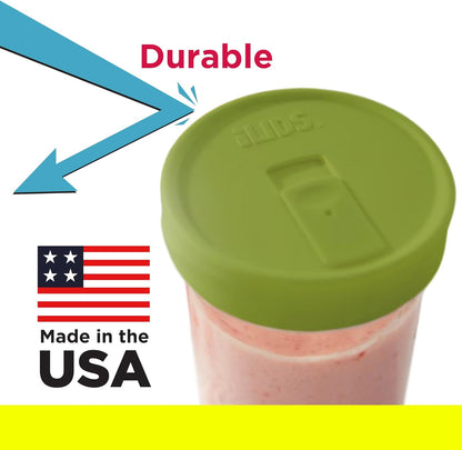Mason Jar Drink Lid, Wide Mouth, Butter, 2 Pack, BPA-Free USA Made | Fits 3 3/8 in Ball & Kerr openings; spill-resistant for coffee, cold brew & iced tea; reusable, dishwasher-safe