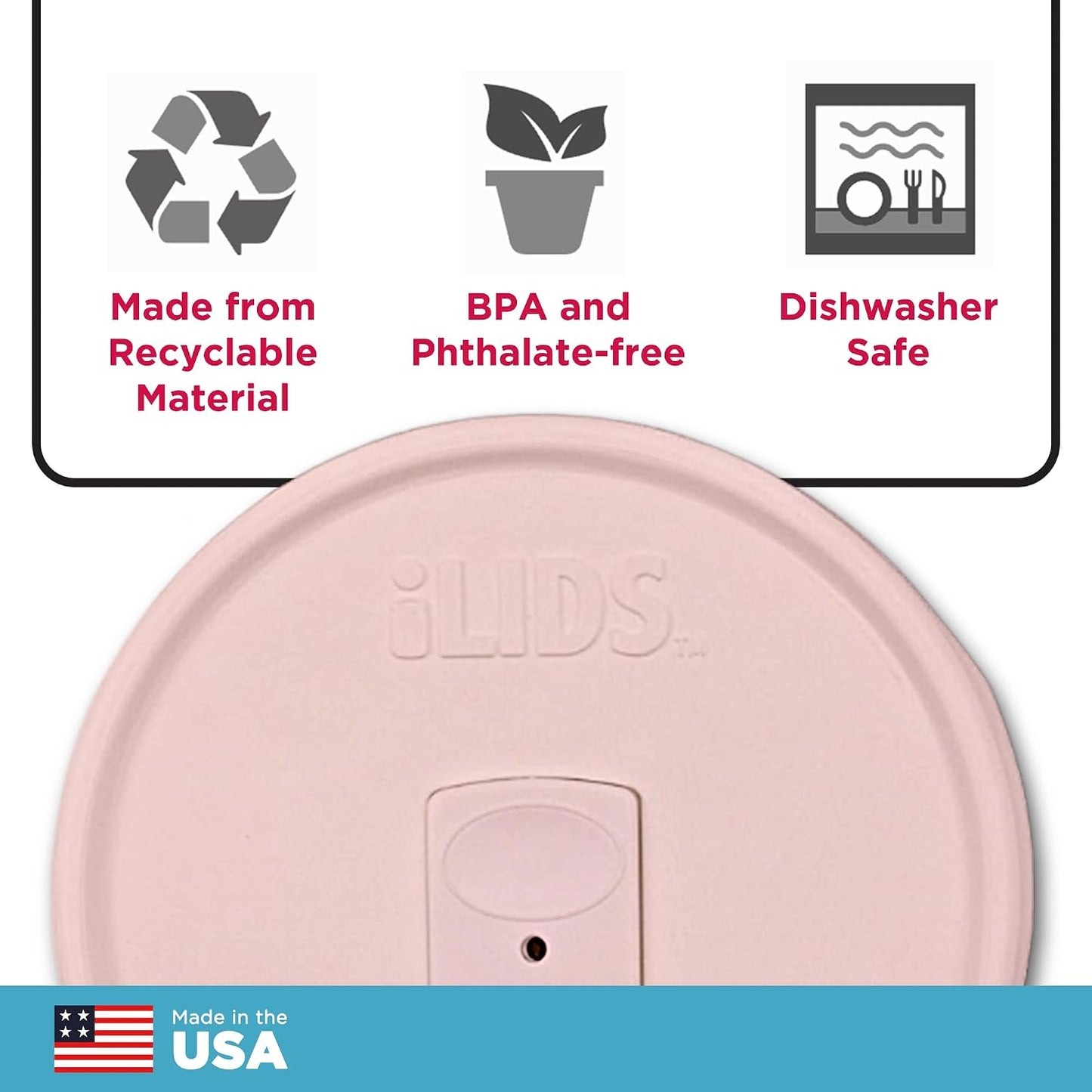 Mason Jar Drink Lid, Wide Mouth, Butter, 2 Pack, BPA-Free USA Made | Fits 3 3/8 in Ball & Kerr openings; spill-resistant for coffee, cold brew & iced tea; reusable, dishwasher-safe