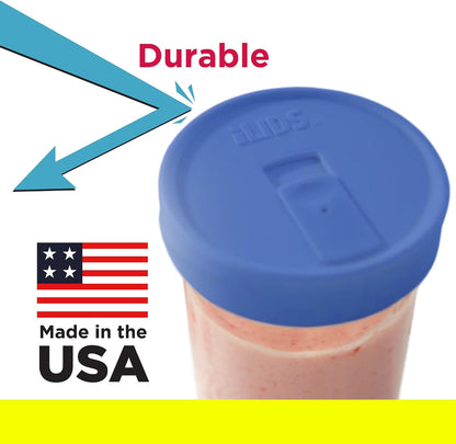 Mason Jar Drink Lid, Wide Mouth, Butter, 2 Pack, BPA-Free USA Made | Fits 3 3/8 in Ball & Kerr openings; spill-resistant for coffee, cold brew & iced tea; reusable, dishwasher-safe
