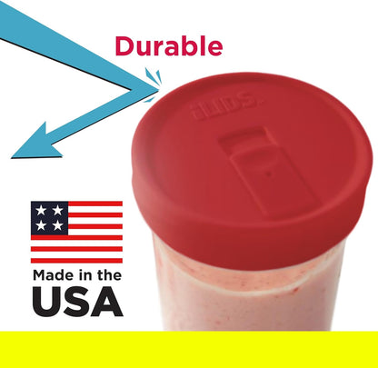 Mason Jar Drink Lid, Wide Mouth, Butter, 2 Pack, BPA-Free USA Made | Fits 3 3/8 in Ball & Kerr openings; spill-resistant for coffee, cold brew & iced tea; reusable, dishwasher-safe