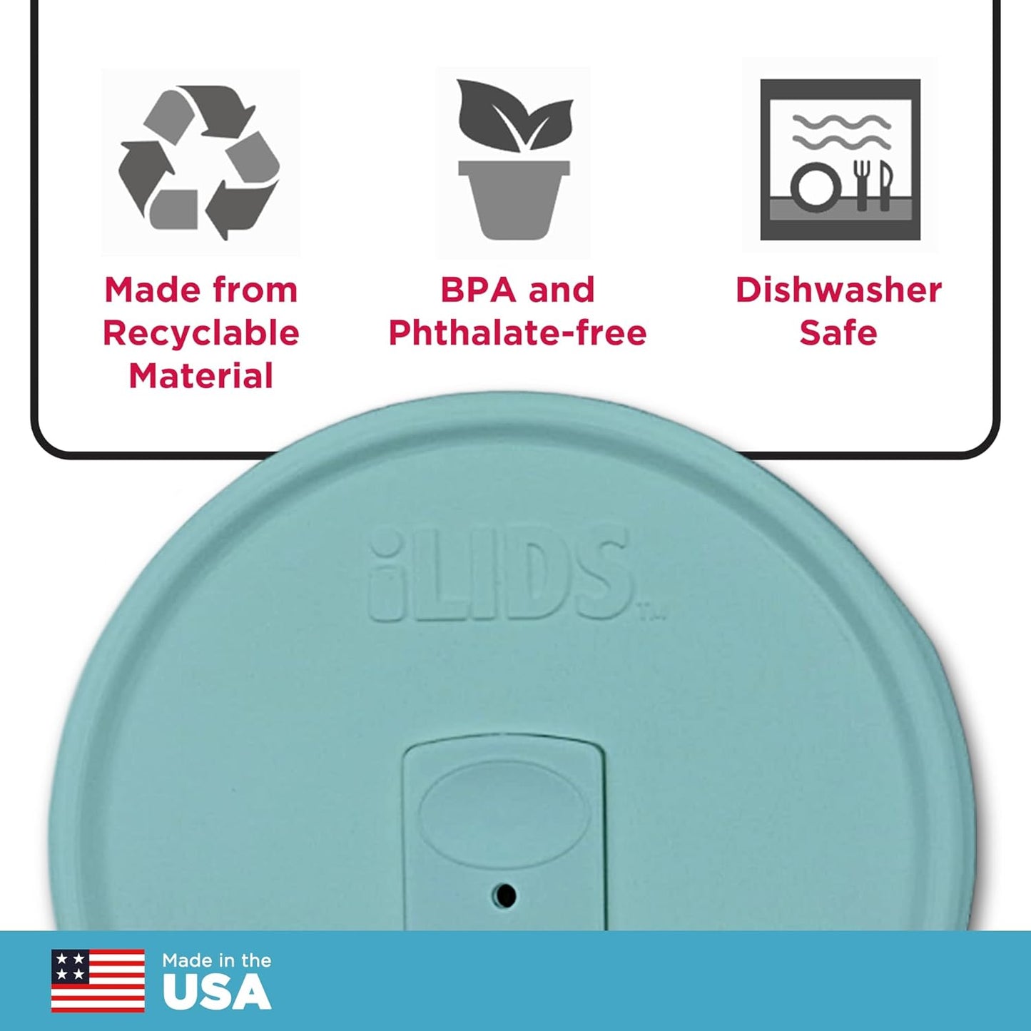 Mason Jar Drink Lid, Wide Mouth, Butter, 2 Pack, BPA-Free USA Made | Fits 3 3/8 in Ball & Kerr openings; spill-resistant for coffee, cold brew & iced tea; reusable, dishwasher-safe