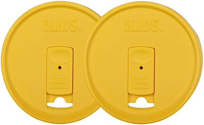 Mason Jar Drink Lid, Wide Mouth, Butter, 2 Pack, BPA-Free USA Made | Fits 3 3/8 in Ball & Kerr openings; spill-resistant for coffee, cold brew & iced tea; reusable, dishwasher-safe