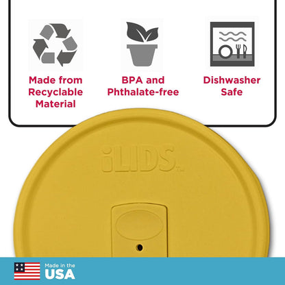 Mason Jar Drink Lid, Wide Mouth, Butter, 2 Pack, BPA-Free USA Made | Fits 3 3/8 in Ball & Kerr openings; spill-resistant for coffee, cold brew & iced tea; reusable, dishwasher-safe