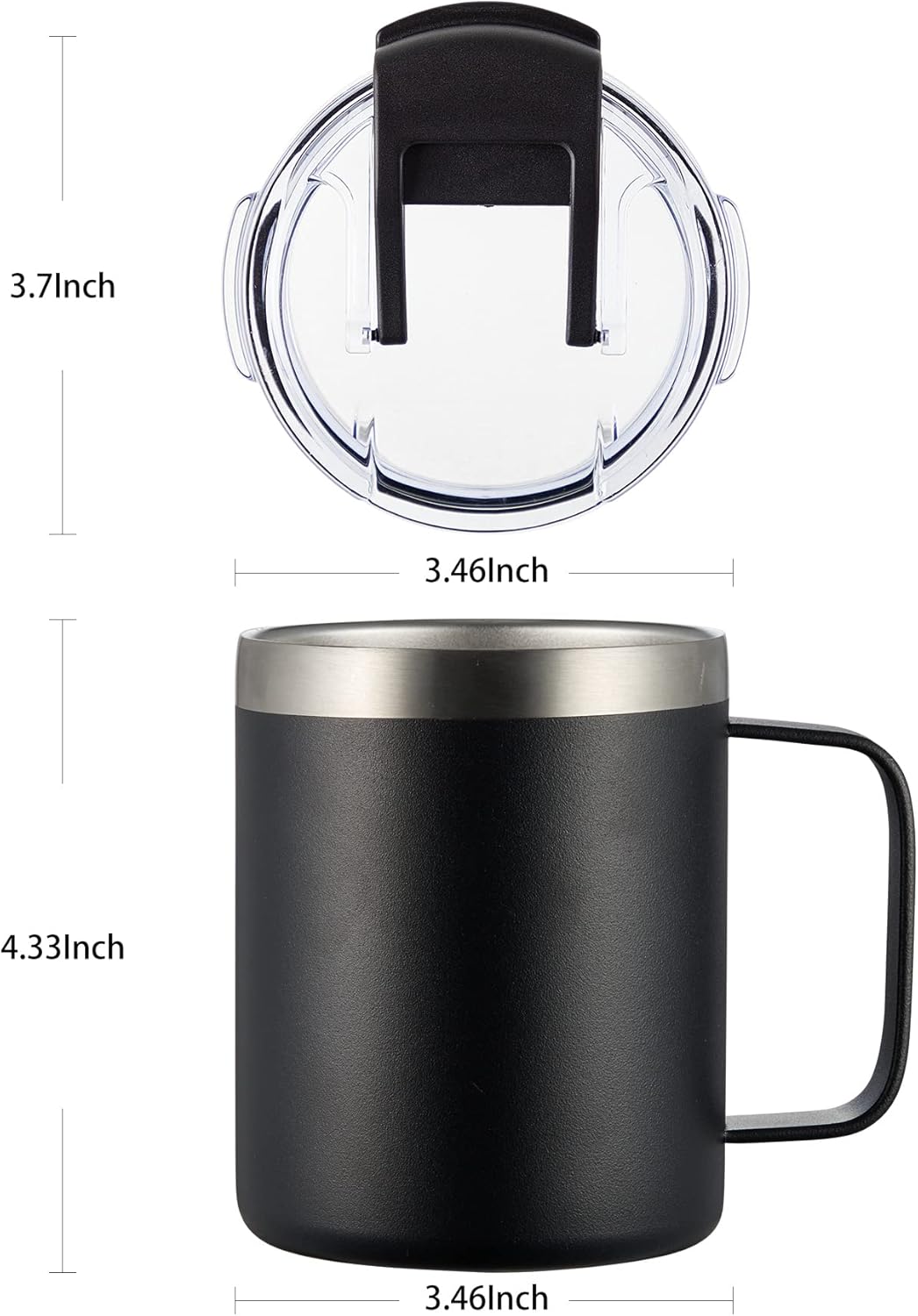 12oz Insulated Travel Coffee Mug with Handle, Sage | Stainless Steel Coffee Tumbler with Lid, Double Wall Vacuum Thermal Cup for Camping
