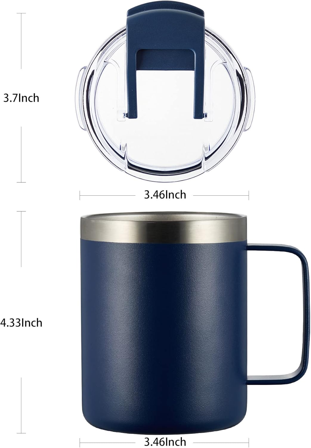 12oz Insulated Travel Coffee Mug with Handle, Sage | Stainless Steel Coffee Tumbler with Lid, Double Wall Vacuum Thermal Cup for Camping