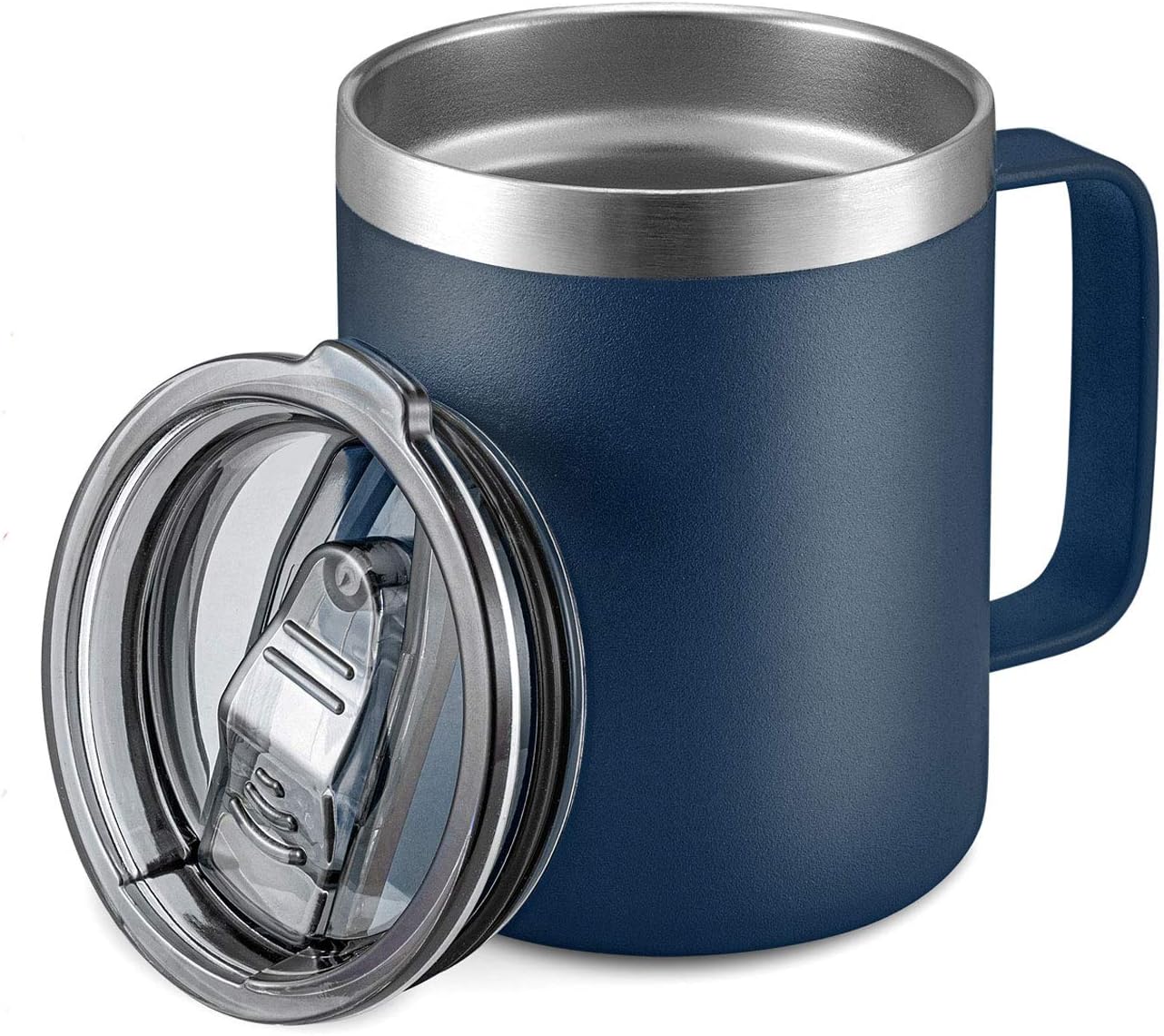 12oz Insulated Travel Coffee Mug with Handle, Sage | Stainless Steel Coffee Tumbler with Lid, Double Wall Vacuum Thermal Cup for Camping