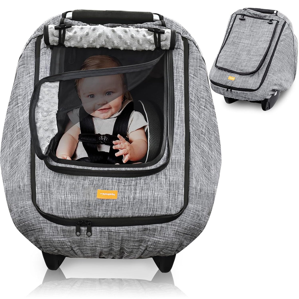 Waterproof Baby Stoller Bunting Bags Winter Carseat Canopies Cover to Protect Baby from Cold Wind, Super Warm Plush Fleece Baby Carrier Cover for Infant Boys Girls, Keeps Babies Warm and Cozy