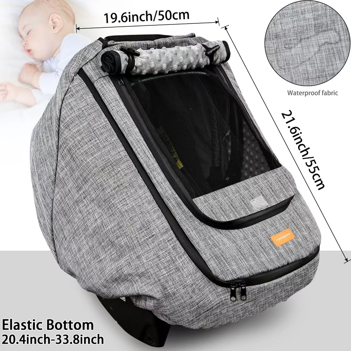 Waterproof Baby Stoller Bunting Bags Winter Carseat Canopies Cover to Protect Baby from Cold Wind, Super Warm Plush Fleece Baby Carrier Cover for Infant Boys Girls, Keeps Babies Warm and Cozy