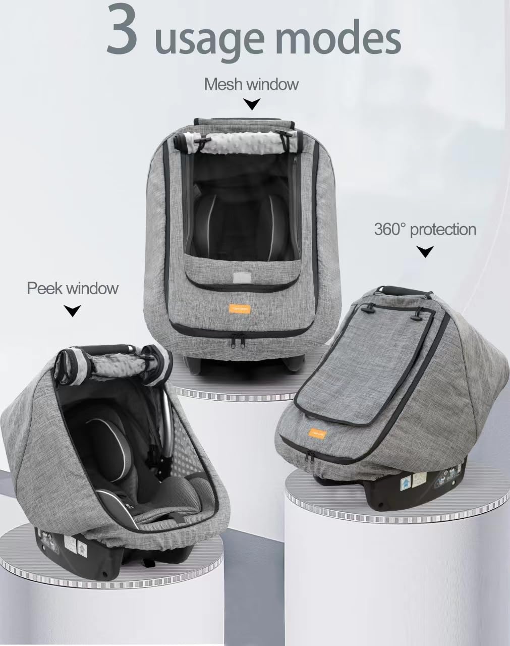 Waterproof Baby Stoller Bunting Bags Winter Carseat Canopies Cover to Protect Baby from Cold Wind, Super Warm Plush Fleece Baby Carrier Cover for Infant Boys Girls, Keeps Babies Warm and Cozy
