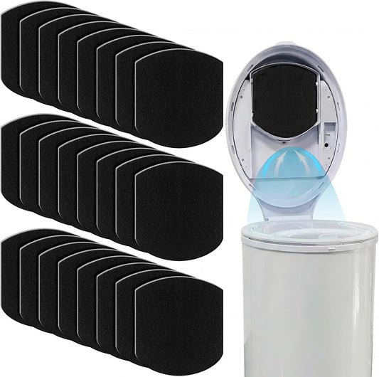24 Pack Baby Diaper Pail Deodorizer Compatible with Ubbi Diaper Pail Activated Charcoal Odor Absorbing Filters Compatible with Ubbi Steel Diaper-Pail, Odor Eliminating, No Smell