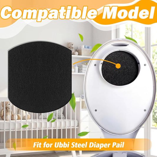 24 Pack Baby Diaper Pail Deodorizer Compatible with Ubbi Diaper Pail Activated Charcoal Odor Absorbing Filters Compatible with Ubbi Steel Diaper-Pail, Odor Eliminating, No Smell