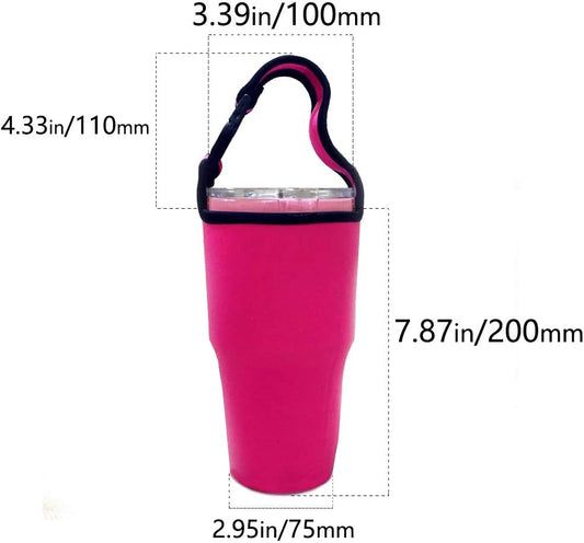 4 Pack Tumbler 30oz Carrier Holder Pouch for 30 oz Insulated Tumbler Coffee Cup, Neoprene Sleeve with Carrying Handle(Black,Blue,Pink,Navy)