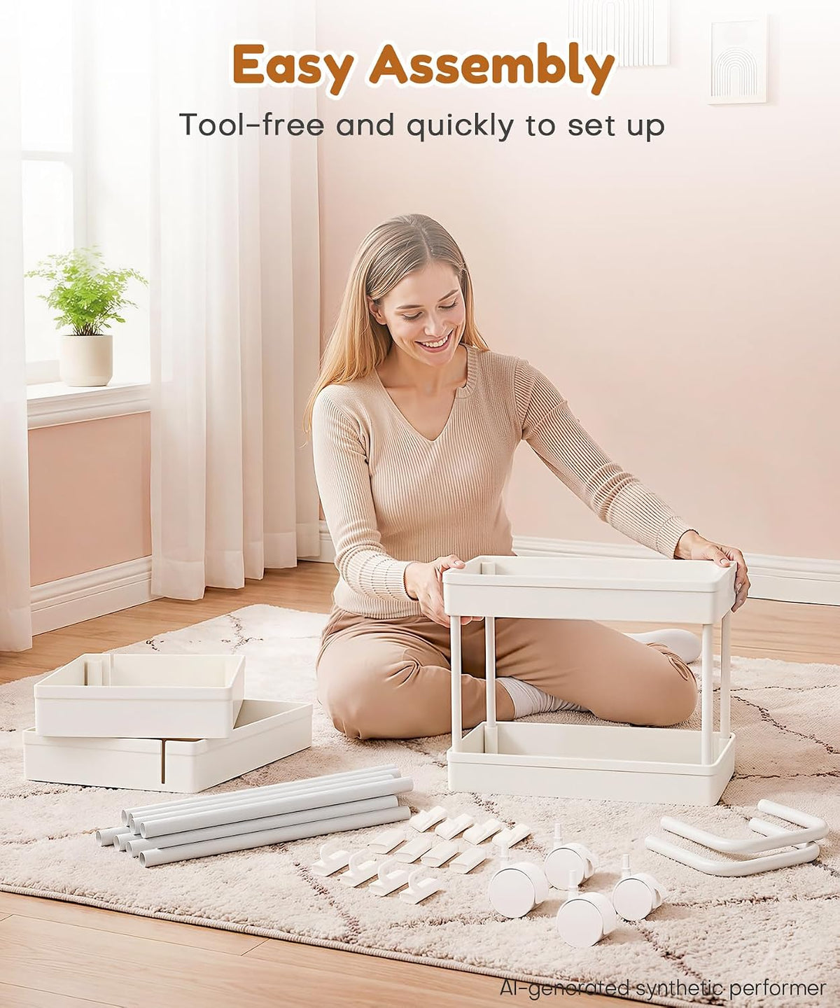 Diaper Caddy Cart for Nursery: 4 Organized Zones for Daily Baby Care