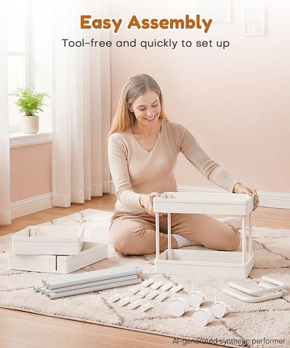 Diaper Caddy Cart for Nursery: 4 Organized Zones for Daily Baby Care