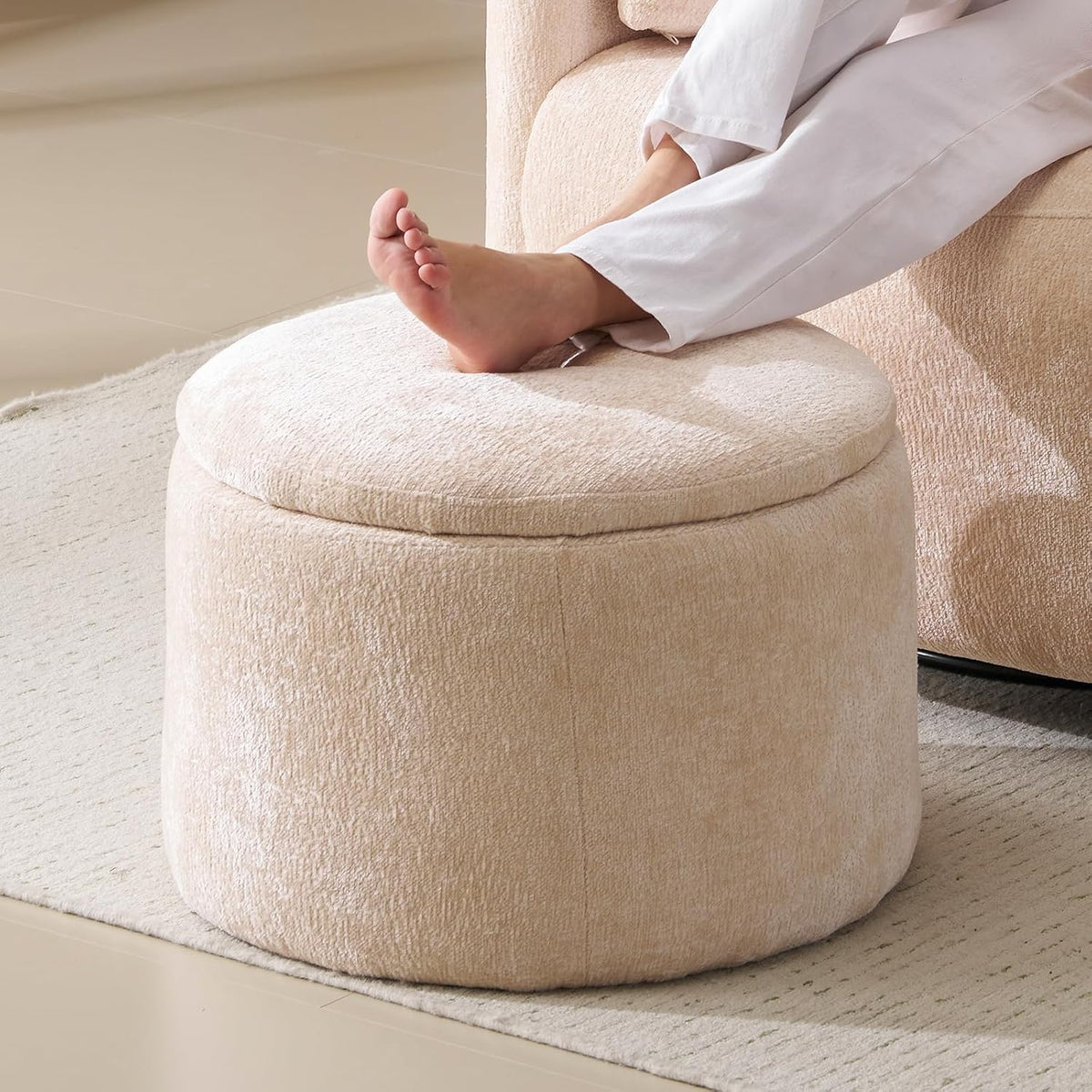 Oversized Swivel Rocker Recliner with Massage and Heat, Swivel Nursery Recliner With Adjustable Headrest, Manual Rocker Recliner Chair with Two Removable Pillows, High Back Barrel Armchair,White