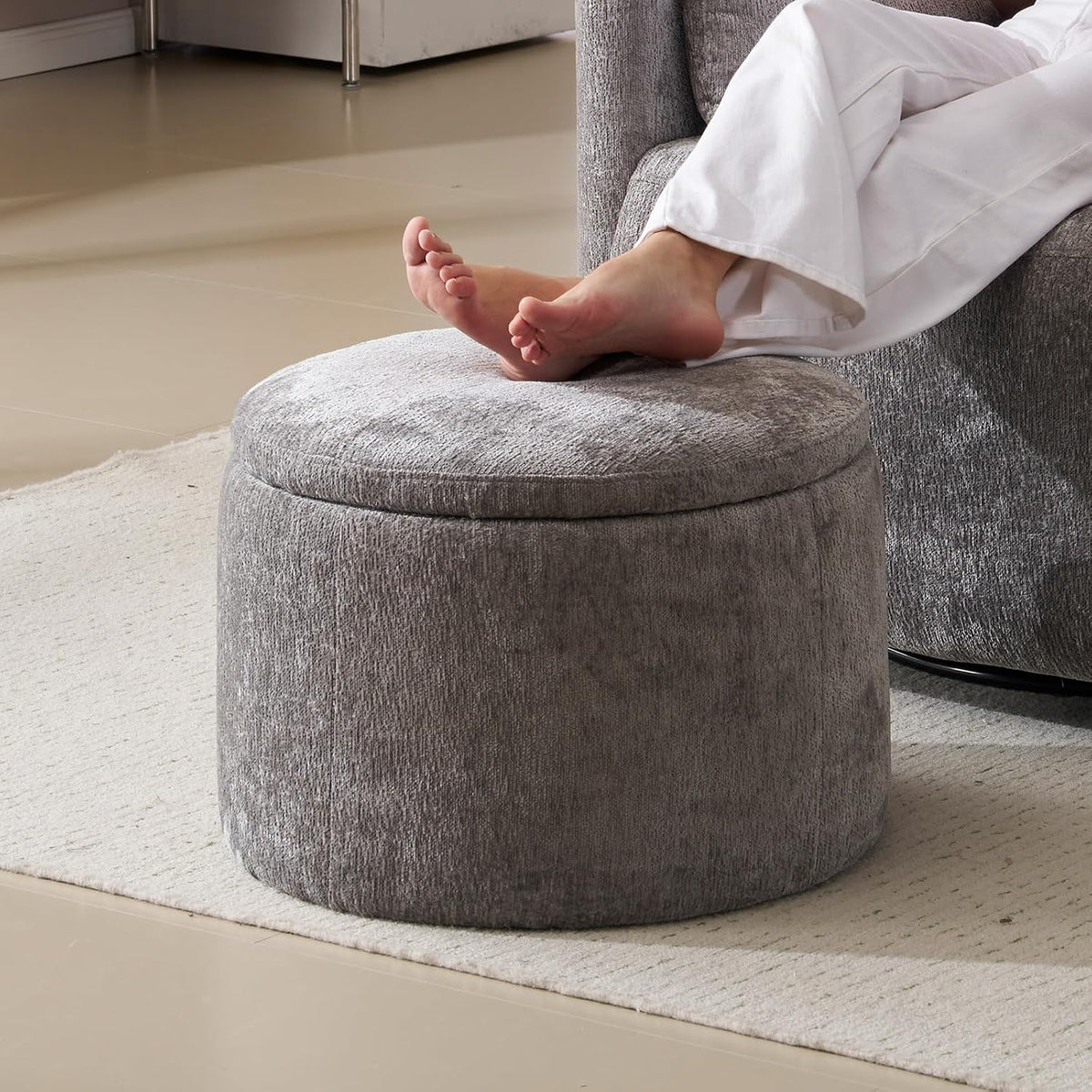 Oversized Swivel Rocker Recliner with Massage and Heat, Swivel Nursery Recliner With Adjustable Headrest, Manual Rocker Recliner Chair with Two Removable Pillows, High Back Barrel Armchair,White