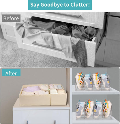 5 Pack Drawer Organizer Clothes, Foldable Baby Organizers and Storage & Dresser Organizer for Bedroom Closet– Nursery Drawer Dividers for Underwear, Socks, Baby Shoes, Bras, Belts, Ties
