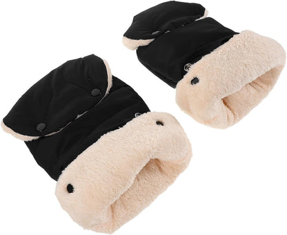 Stroller Hand Muff Black Waterproof Winter Mittens
