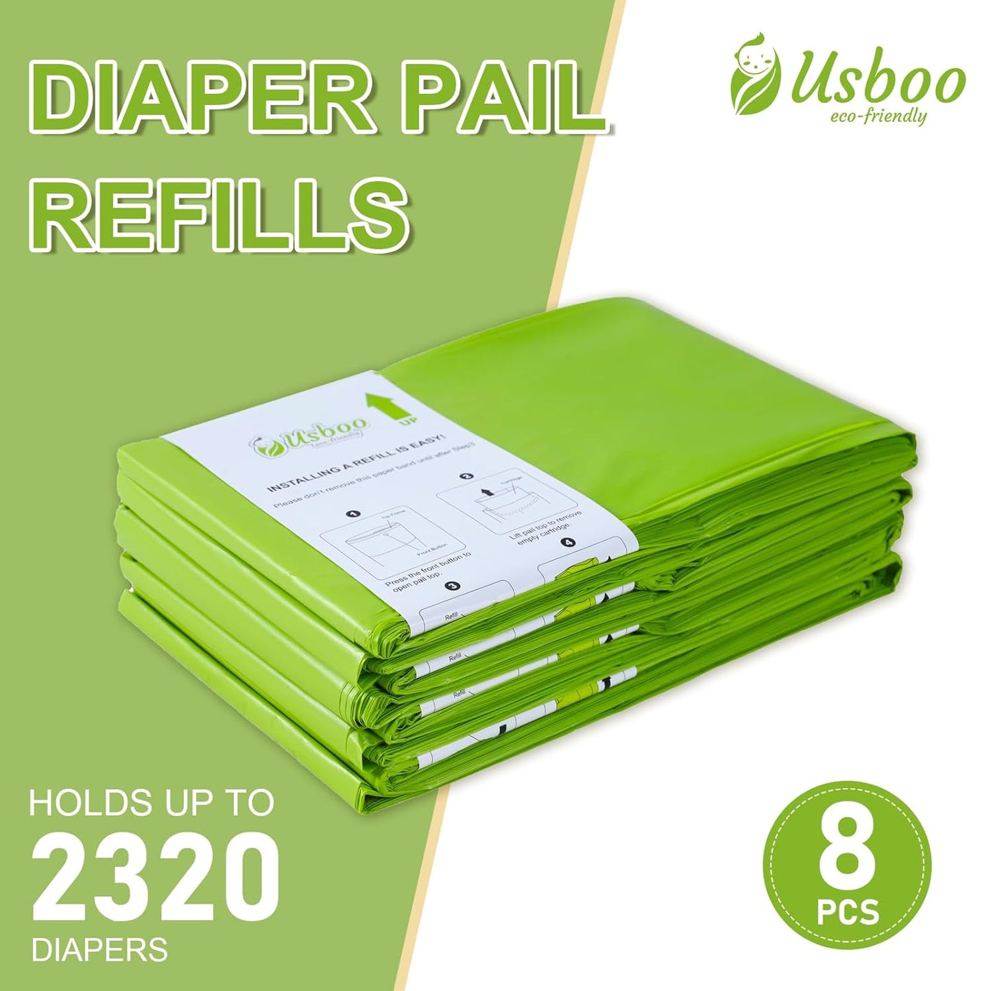 Cherry Blossom Scented Diaper Trash Bags for Dekor Plus, 4 Pack | Extra Thick, Disposable Diaper Bags, holds up to 2320 diapers, Multi-Use for Baby Waste, Pet Poop, Feminine Hygiene
