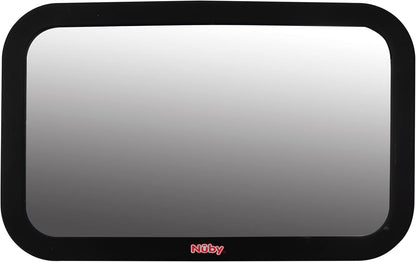 Nuby Adjustable Backseat Baby Mirror with Swivel Base for Easy Viewing, Quick Install, Shatter Resistant, Black