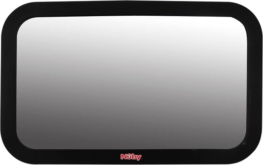 Nuby Adjustable Backseat Baby Mirror with Swivel Base for Easy Viewing, Quick Install, Shatter Resistant, Black