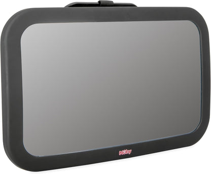 Nuby Adjustable Backseat Baby Mirror with Swivel Base for Easy Viewing, Quick Install, Shatter Resistant, Black