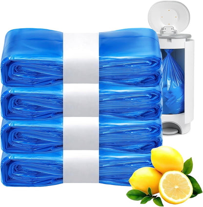 Compatible with Diaper Genie Pails Diaper Pail Refills, 4 Pack Lemon-Scented Odor-Blocking Continuous Liner Refills, Durable Leak-Resistant Rolls for Baby