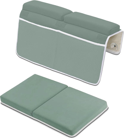 Baby Bath Kneeler & Elbow Rest Pad Set – Extra Thick 1.5” Cushion, Non-Slip Mat with Quick-Dry Cover & Storage Pockets
