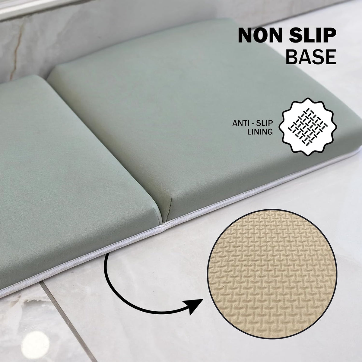 Baby Bath Kneeler & Elbow Rest Pad Set – Extra Thick 1.5” Cushion, Non-Slip Mat with Quick-Dry Cover & Storage Pockets