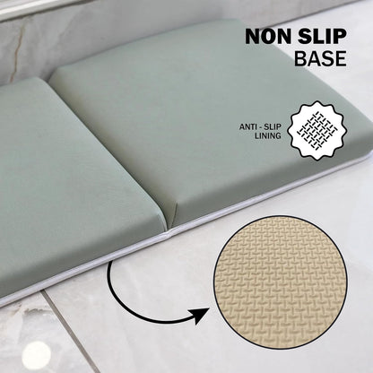 Baby Bath Kneeler & Elbow Rest Pad Set – Extra Thick 1.5” Cushion, Non-Slip Mat with Quick-Dry Cover & Storage Pockets