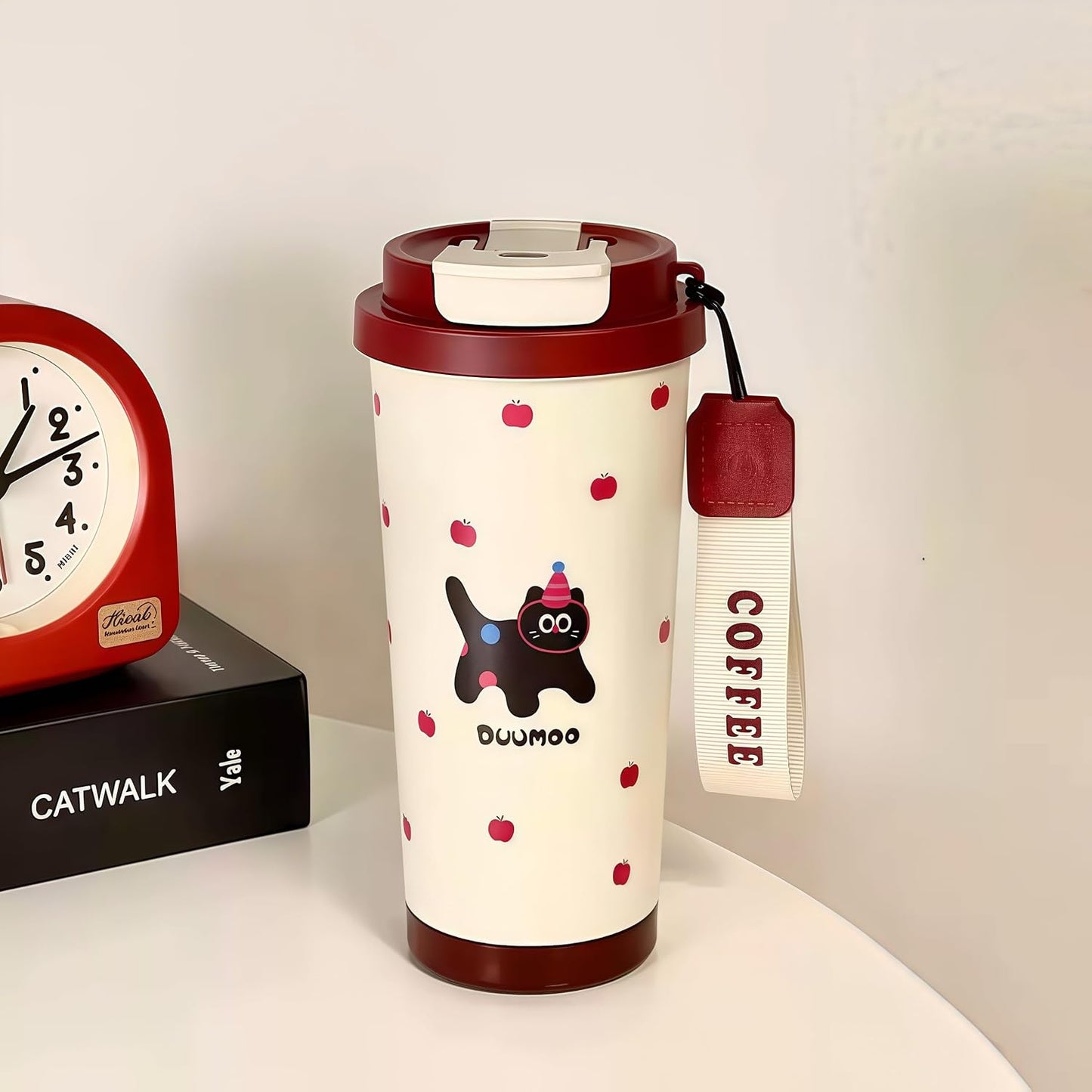 16 oz Coffee Travel Mug, Cute Coffee Tumbler with Lid | Stainless Steel Insulated Water Bottle, Double Wall Vacuum, Leakproof, Portable, Hot & Cold Drinks