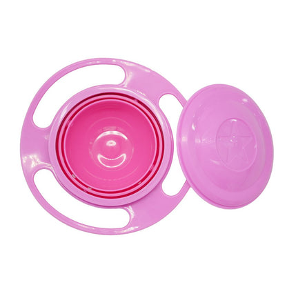 Gyro Bowl 360 Dgree Rotation Spill Resistant Gyroscopic Bowl with Lid