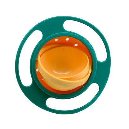 Gyro Bowl 360 Dgree Rotation Spill Resistant Gyroscopic Bowl with Lid