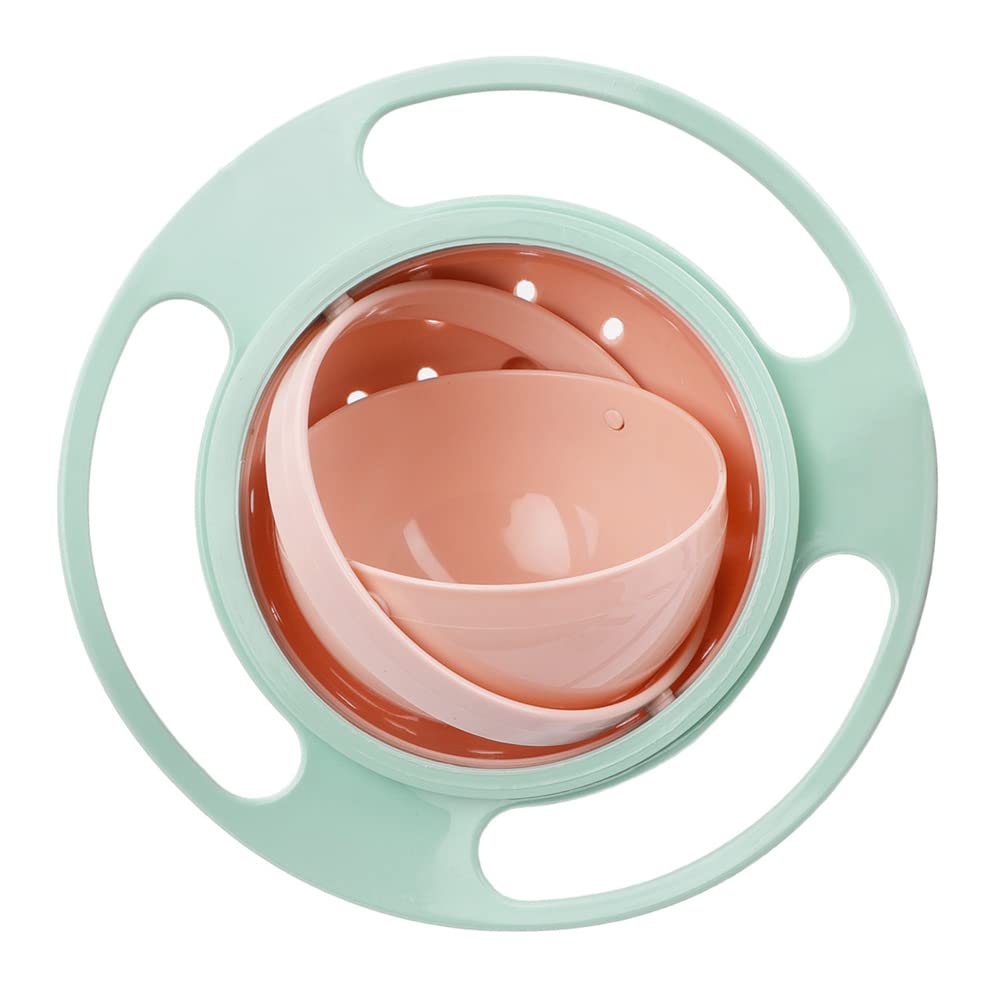 Gyro Bowl 360 Dgree Rotation Spill Resistant Gyroscopic Bowl with Lid