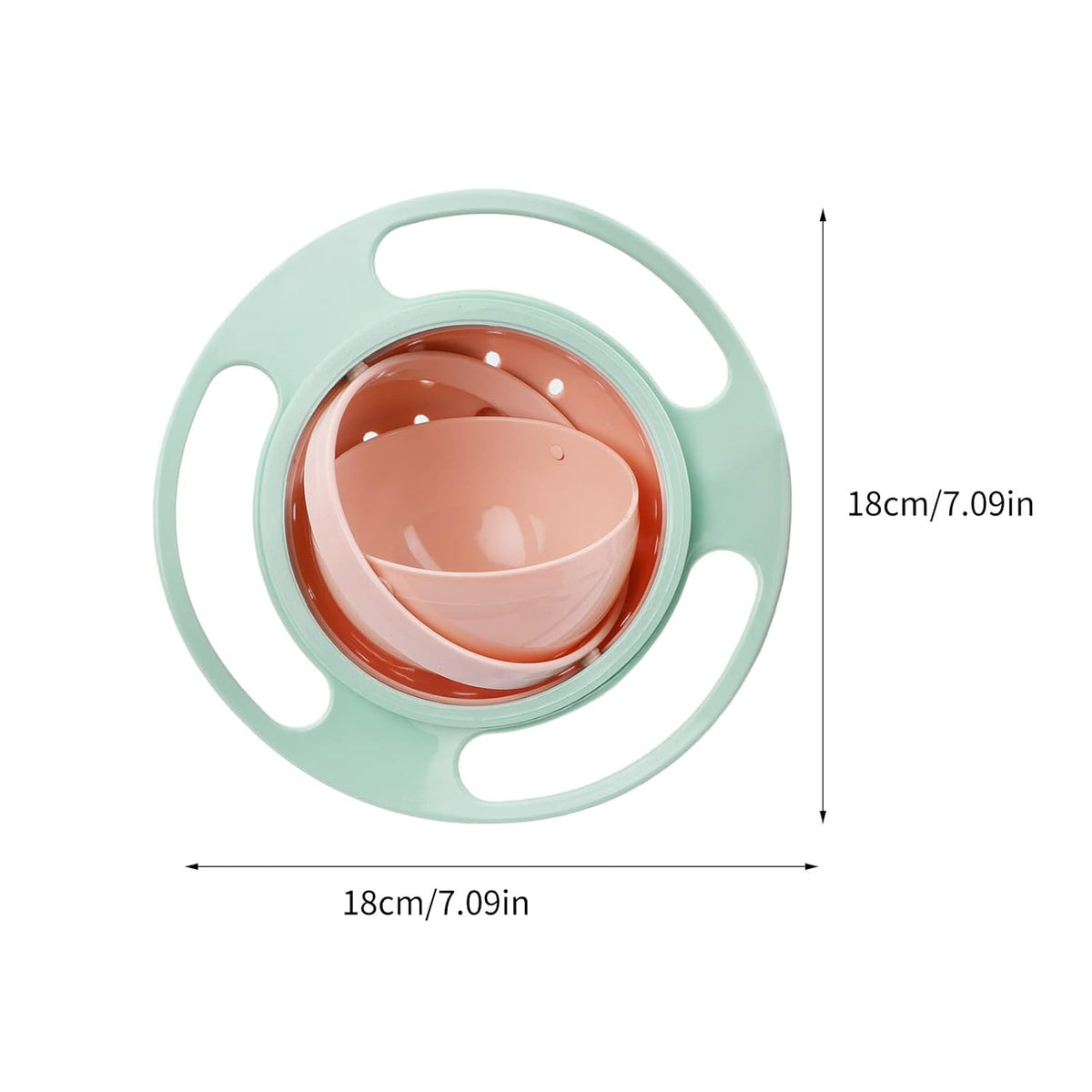 Gyro Bowl 360 Dgree Rotation Spill Resistant Gyroscopic Bowl with Lid