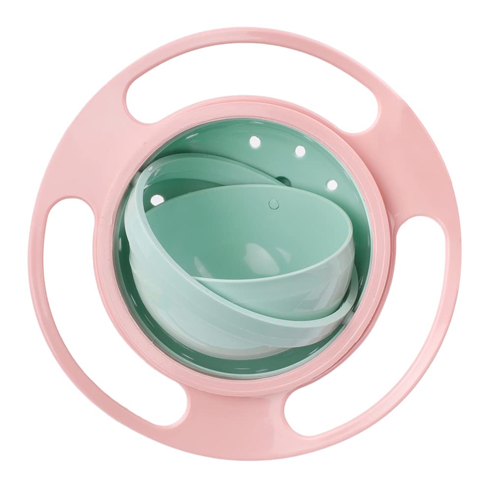 Gyro Bowl 360 Dgree Rotation Spill Resistant Gyroscopic Bowl with Lid