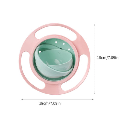 Gyro Bowl 360 Dgree Rotation Spill Resistant Gyroscopic Bowl with Lid