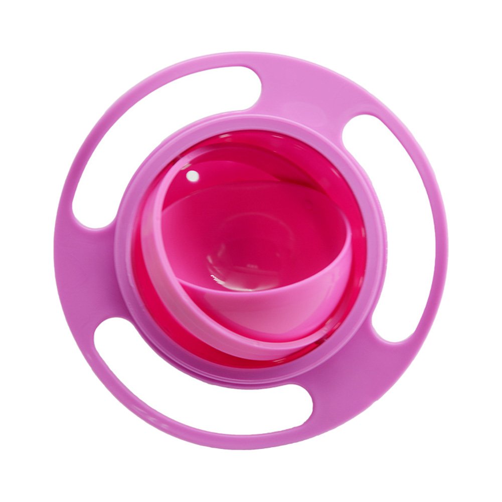 Gyro Bowl 360 Dgree Rotation Spill Resistant Gyroscopic Bowl with Lid