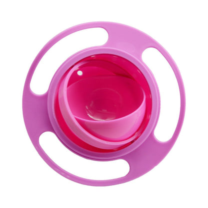 Gyro Bowl 360 Dgree Rotation Spill Resistant Gyroscopic Bowl with Lid