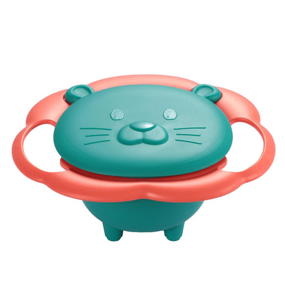 Gyro Bowl 360 Dgree Rotation Spill Resistant Gyroscopic Bowl with Lid