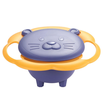 Gyro Bowl 360 Dgree Rotation Spill Resistant Gyroscopic Bowl with Lid
