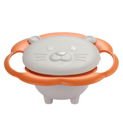 Gyro Bowl 360 Dgree Rotation Spill Resistant Gyroscopic Bowl with Lid